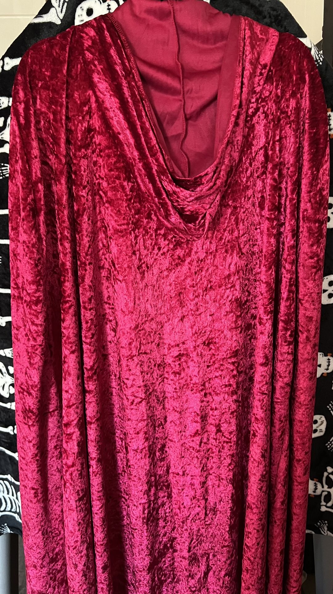 Red Velvet Witch Cape With Good