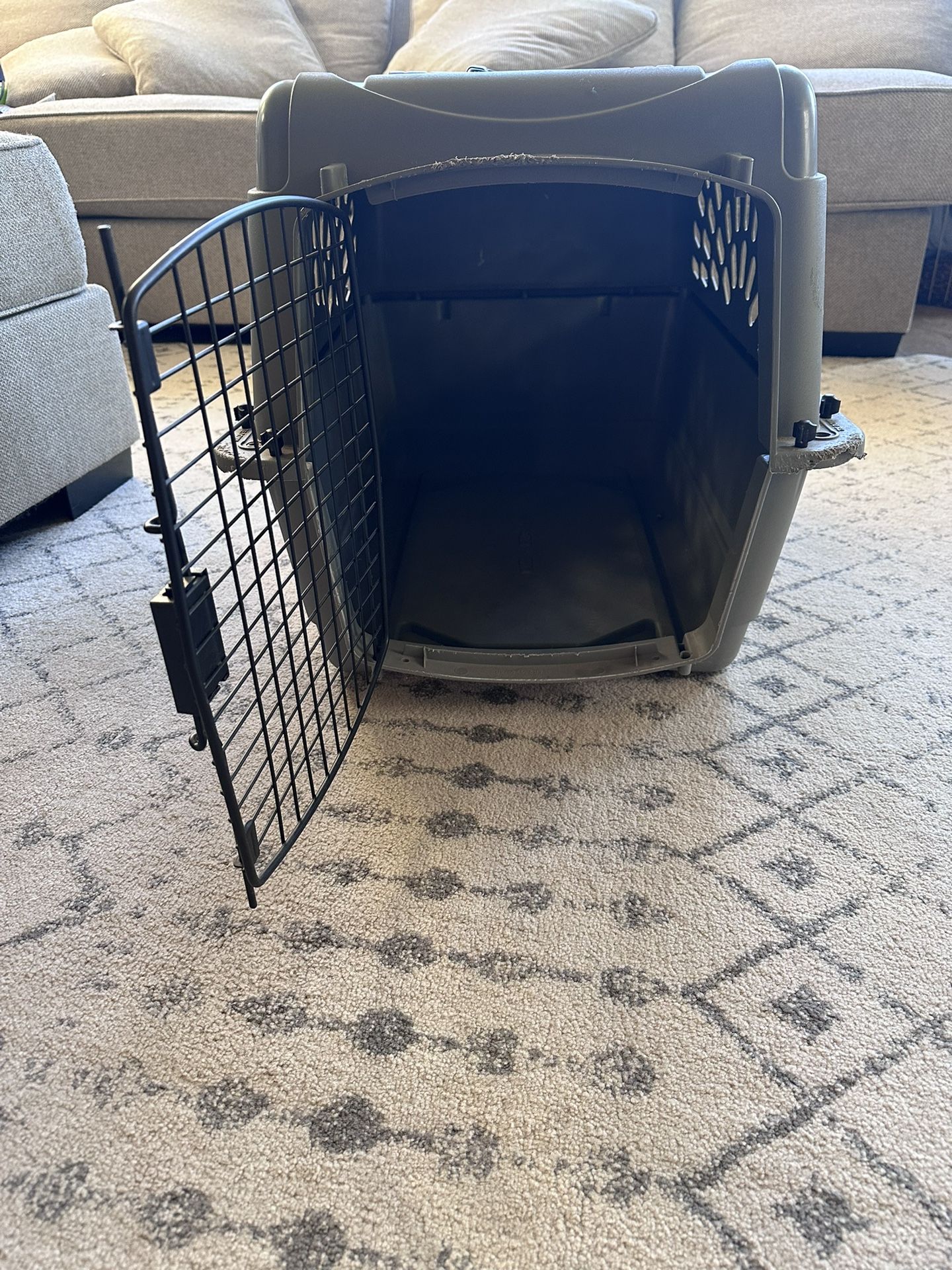 Aspen Pet Traditional Dog & Cat Carrier, Light Gray, 28-in