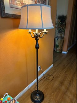 Antique Floor Lamp (Suede Lamp Shade)