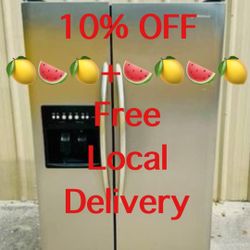 Refrigerator Whirlpool Gold Stainless Steel Clean Free Delivery 