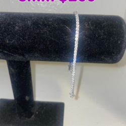 3mm tennis bracelet .925silver w/ Moissinate