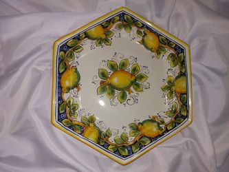 Italian Ceramic Hexagonal Wall Plate