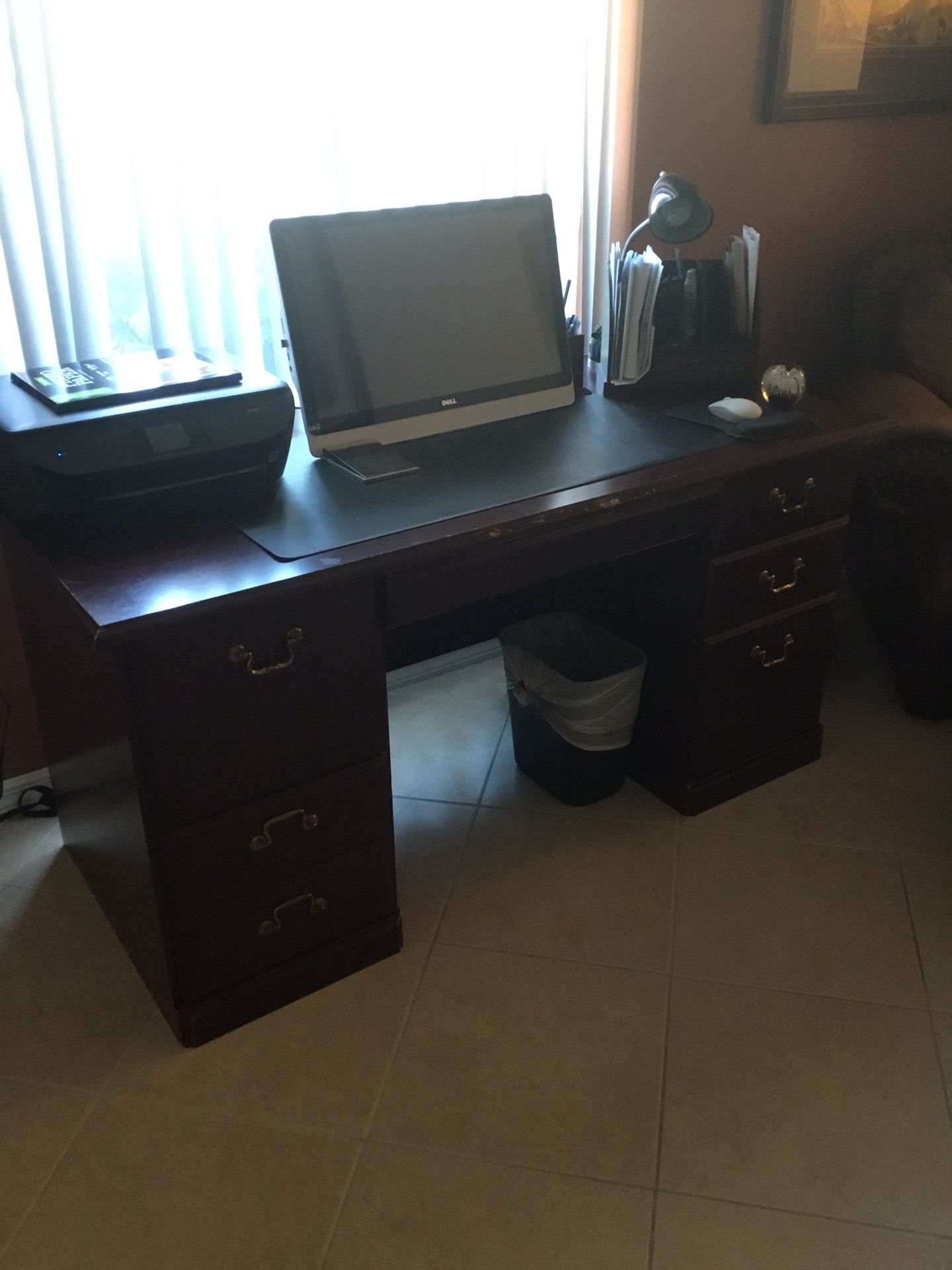 Cherrywood desk and wall unit