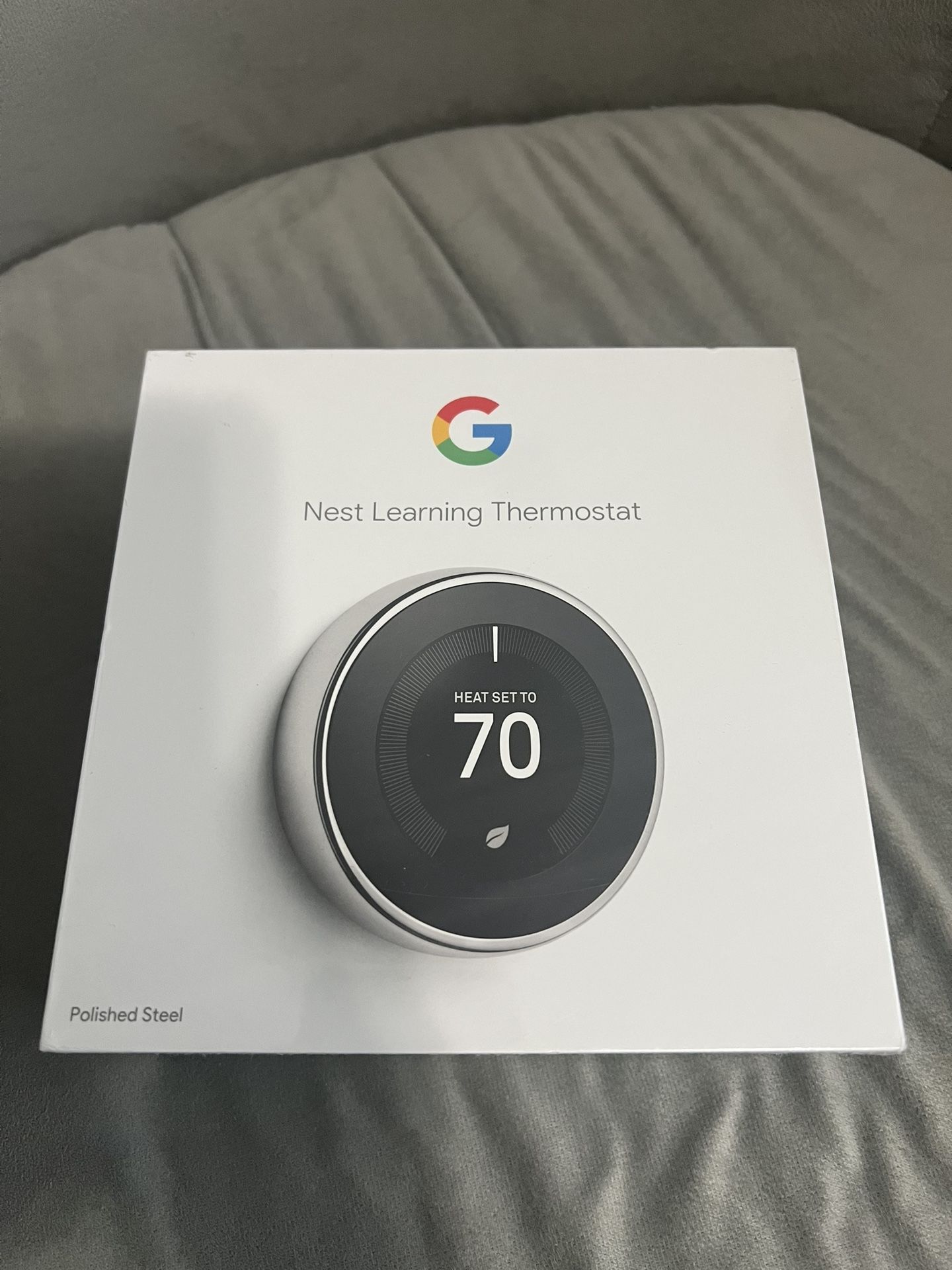 Google Nest 3rd Gen Learning Thermostat - T3019US - POLISHED STEEL - Sealed
