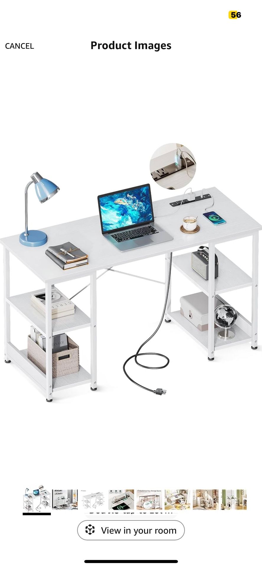 Escritorio AODK 40 Inch Small Writing Desk with Power Outlets & USB Charging Port, Computer Desk for Small Spaces Home Office, Student Laptop PC Desks