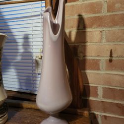 Vintage Rare Color Lilac L.E Smith Glass Swung Vase Mid Century Modern MCM Retro