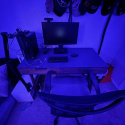 Gaming PC Full Setup Monitor, Keyboard, Mouse, Microphone, Desk And Chair