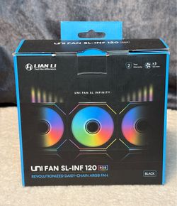 Lian Li UNI FAN SL-INF 120 RGB Black 120mm Triple Fan Pack Open Box