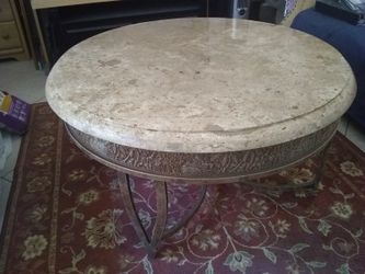 Marble table and console