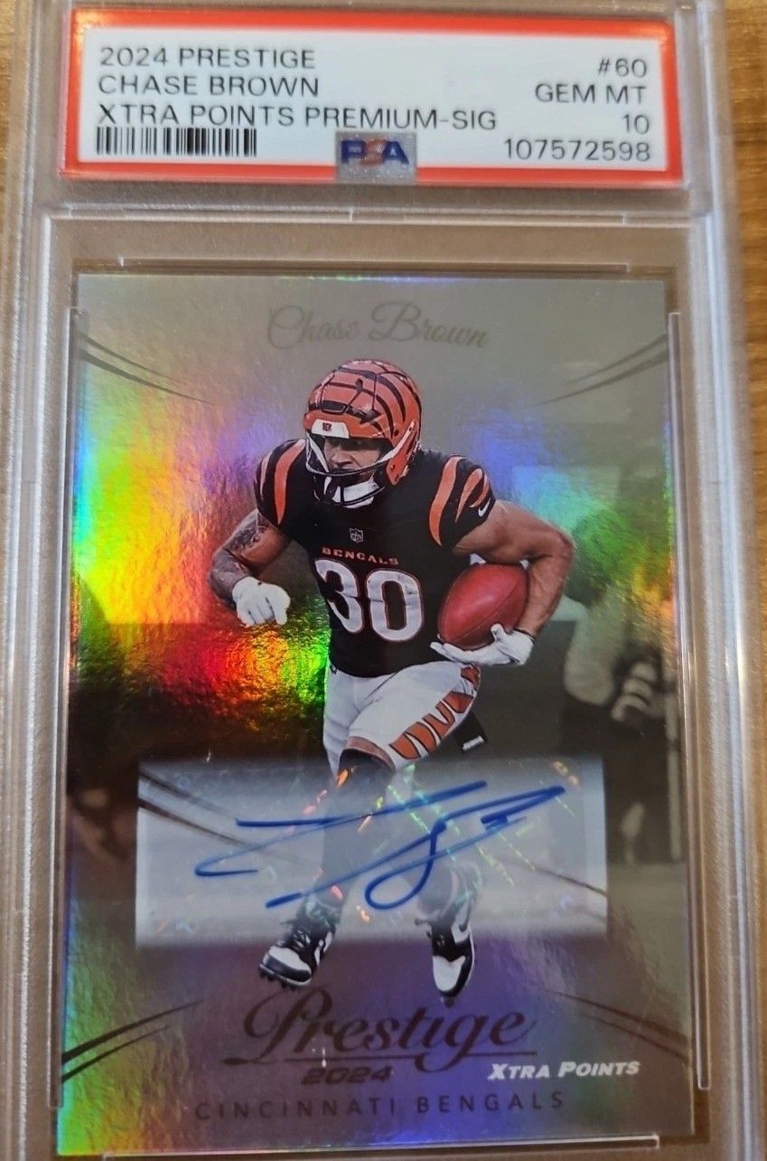 Perfect PSA 10 Panini Prestige Prizm Autographed Chase Brown Card!!!
