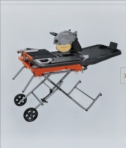 10in blade cuts up to 36in horizontal RIDGID Wet Tile Saw with Stand