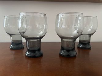 Vintage-Set of 4 Smoked Glass Goblets