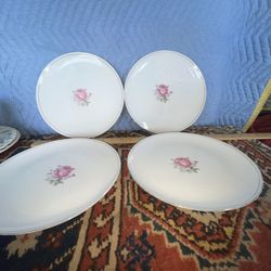 4 Vintage Japanese Porcelain Plates Imperial Rose