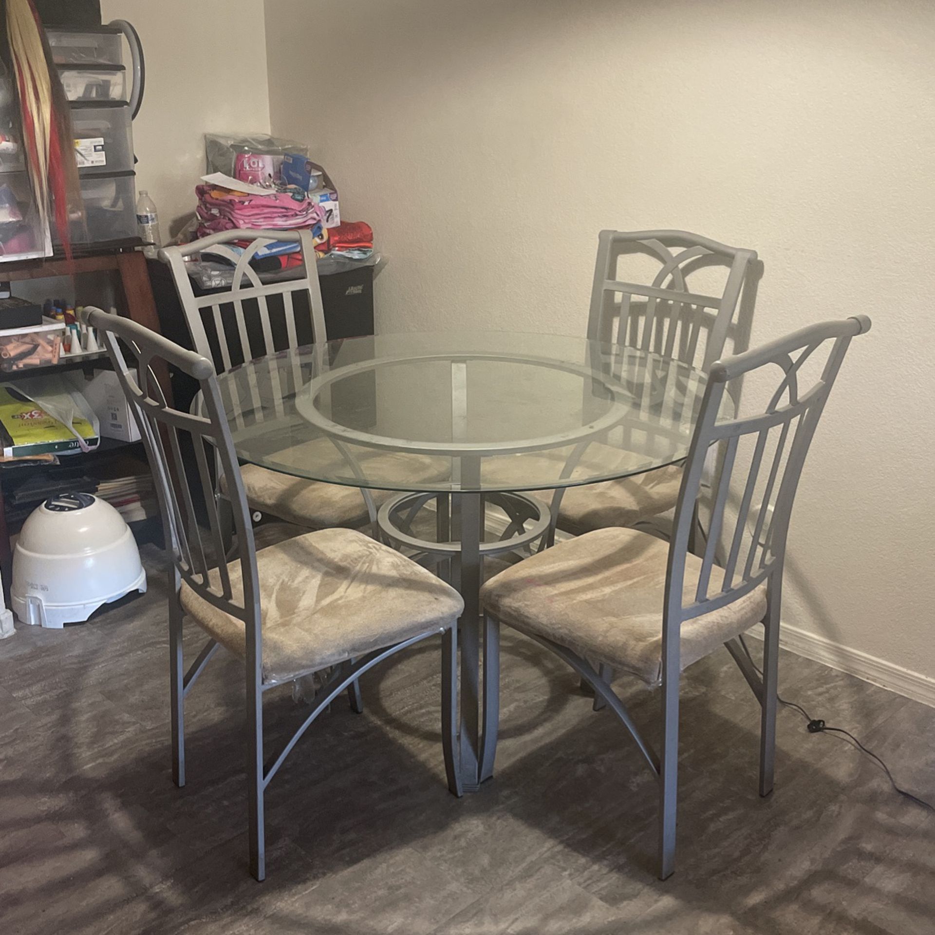 Glass Table/Chair Dinning Set