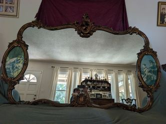 Large Stunning Victorian Ornate Rocco - Style Cherub Courting Couples Mirror
