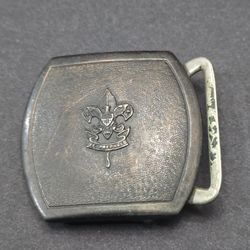 Vintage 1930s Boy Scouts of America Sterling Silver Belt Buckle - BE PREPARED on front