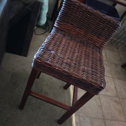 3x Bar Stools Cool Wooden Weaving