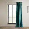 Deep Sea Teal Heritage Plush Velvet Room Darkening Curtain #1402T UP1