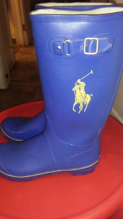 Hurry now blue polo rubber boots