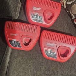 Milwaukee M12 Chargers $25 For All Three 