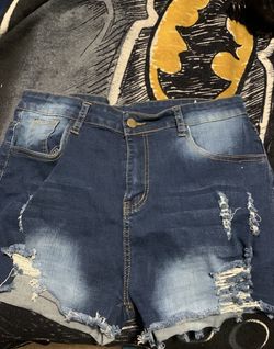 Ripped Denim Shorts