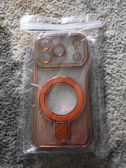 Clear Rose Gold iPhone 17 Case with Ring Stand
