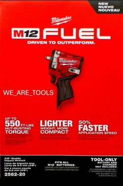 NEW In Box Milwaukee 2562-20 M12 FUEL 3/8" Stubby Impact Wrench w/ Friction Ring
