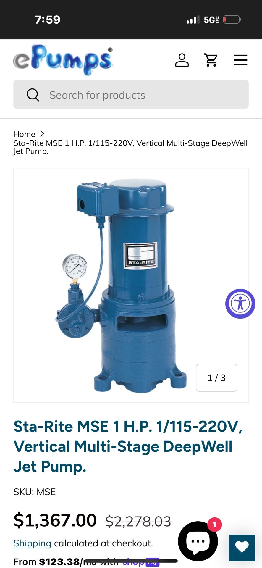 Vertical Deep Well  Pump