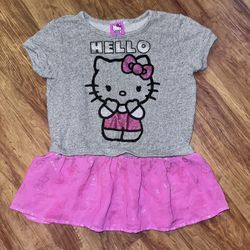 Girls size Medium 8 Sanrio Hello Kitty Short Sleeve tutu t-shirt Top graphic Pri