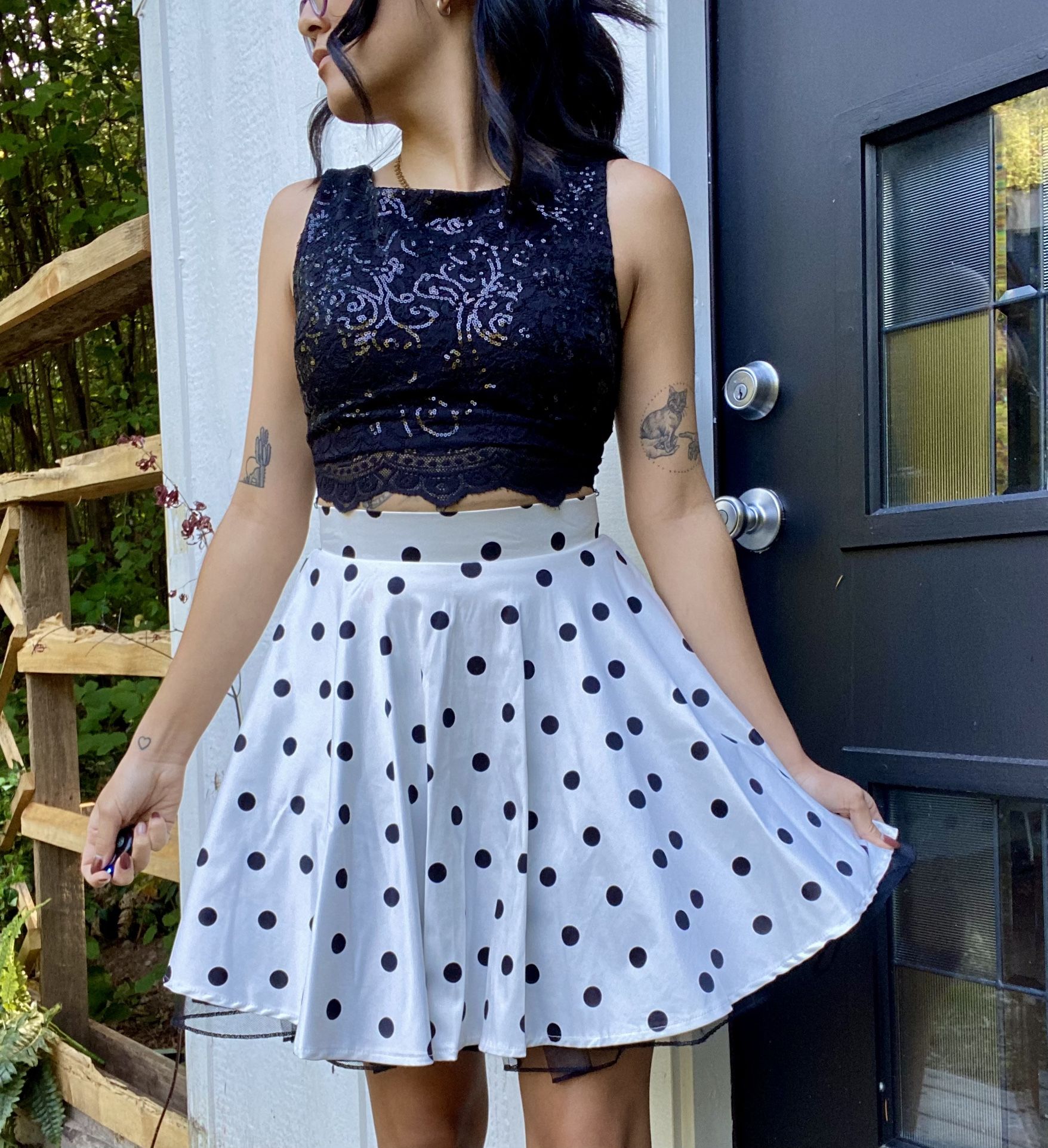 Black + White Two-Piece Homecoming / Prom Dress 