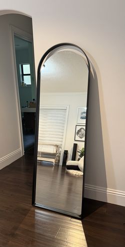 Crate & Barrel Aosta Black Cutout Floor Mirror