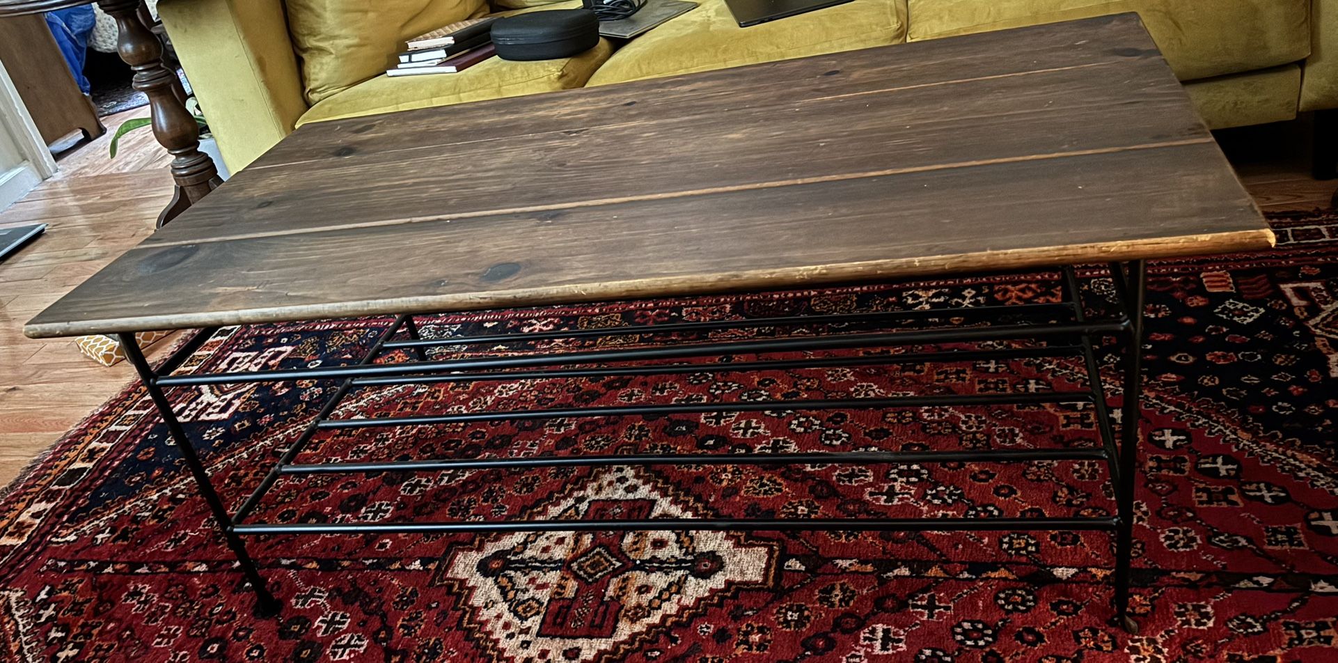 Classic Wood & Metal Coffee Table
