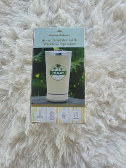 Tommy Bahama 16 oz Tumbler with Speaker, New