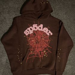 🔥 Spider Hoodie – Brown/Red Web Design 🔥