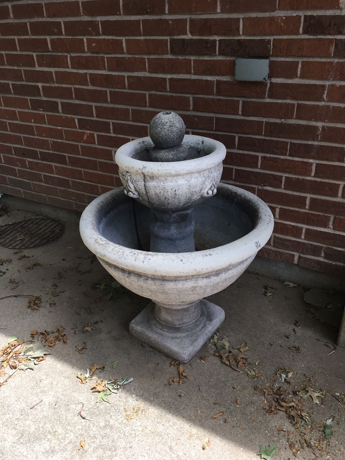 Concrete Three Piece Fountain