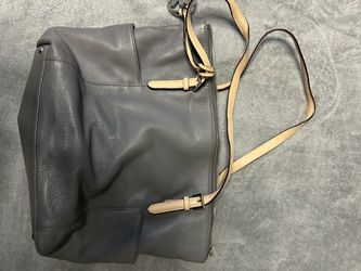 Michael Kors Gray Leather Tote Bag