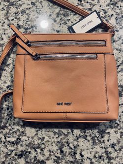 NWT Nine West Coralia Crossbody Bag - Clay Tan - Double Zip - New