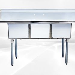 75 ins Stainless Steel Three Compartment Sink NSF C3T151512-15LR