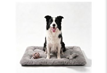 36x23” Washable Sleeping Mat,Soft faux rabbit fur, non-slip,machine wash/dry, plush cushioning, for crates, floors & travel, multiple sizes for all br