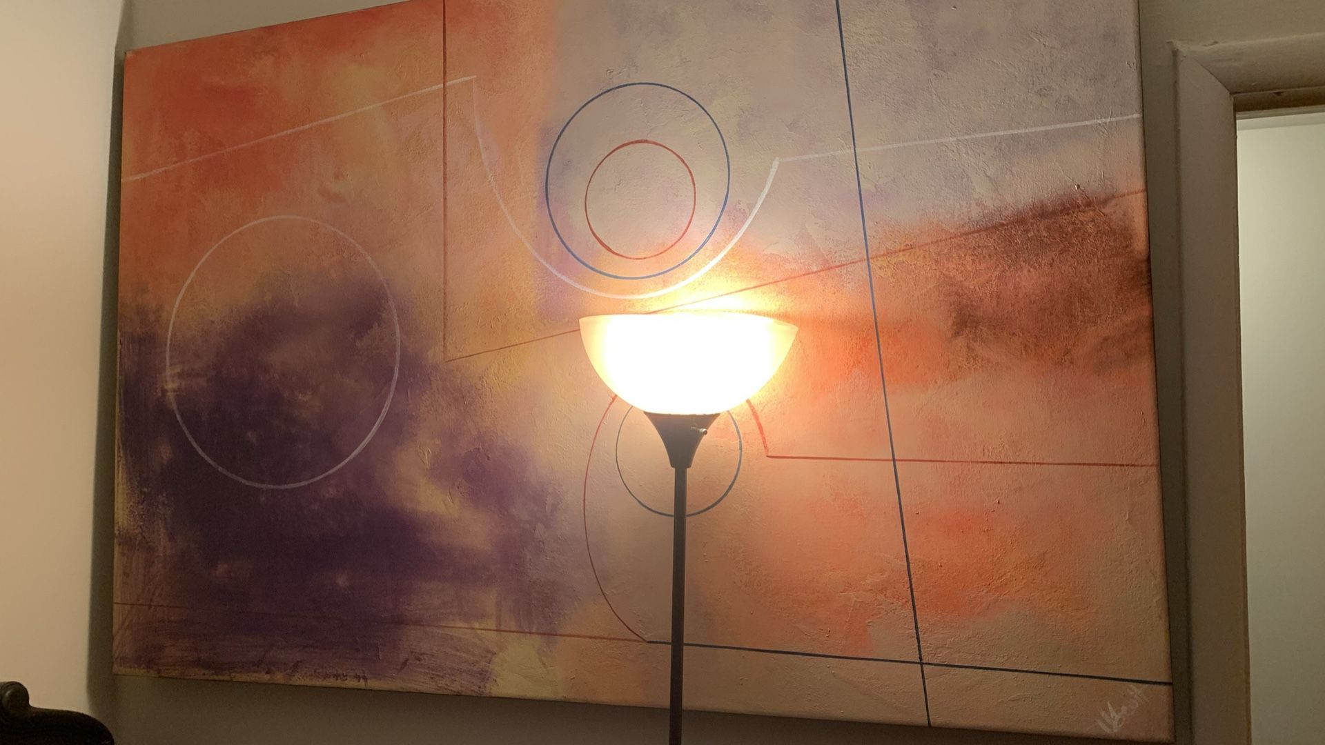 Purple and Orange Abstract Art