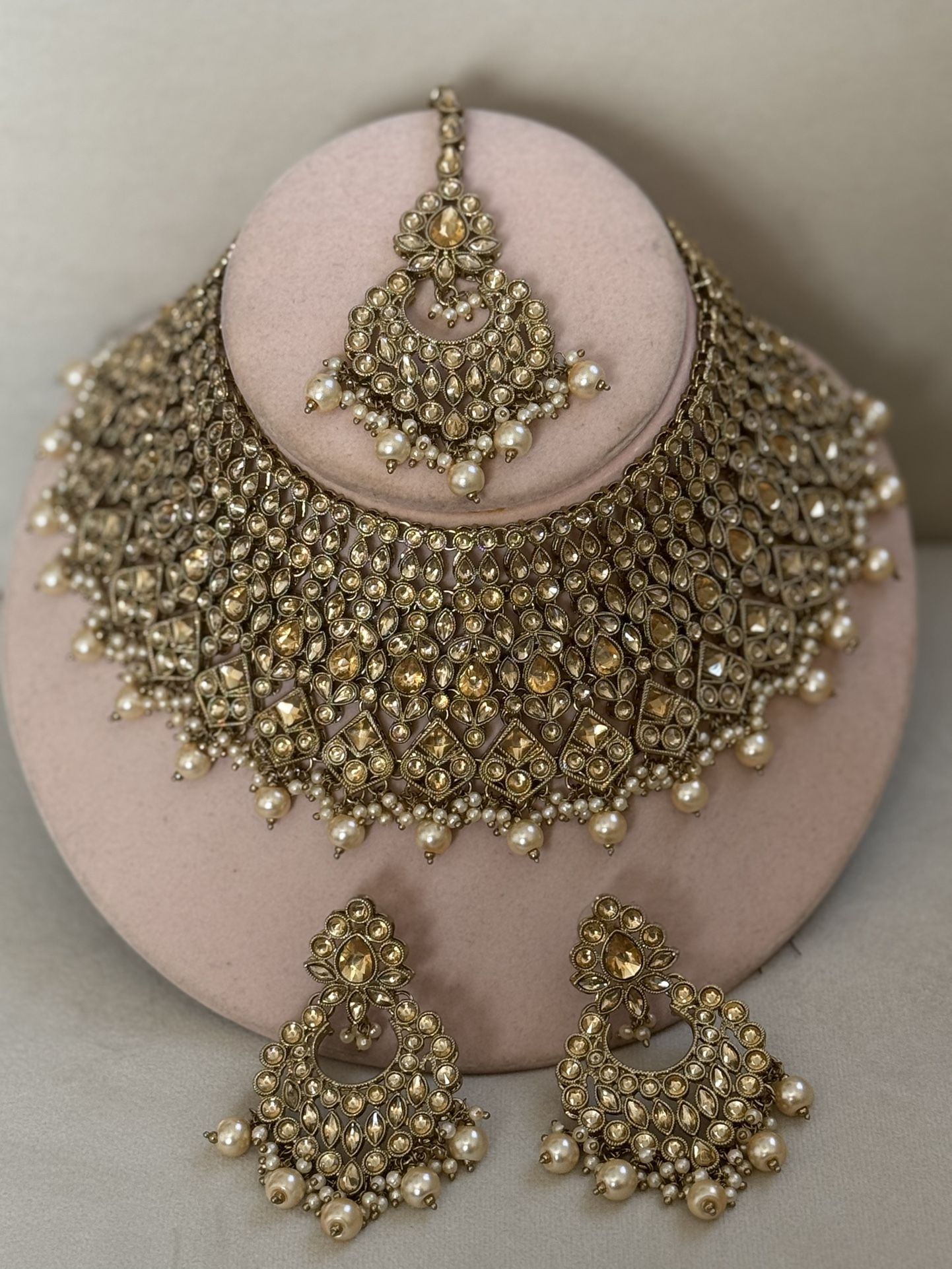 Indian Traditional Kundan Necklace Set Ethnic Wedding Party Designer Jewelry