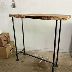 Pecan Live Edge Slab Desk 