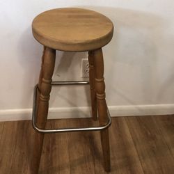 Wood Tall Stool  