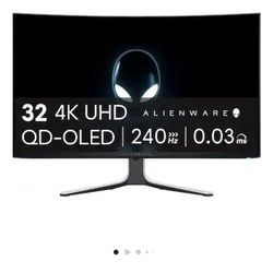 Alienware - AW3225QF 31.6" QD-OLED Curved 4K UHD 240Hz .03-ms G-SYNC Compatible Gaming Monitor with HDR (HDMI, USB-C) - Lunar Light