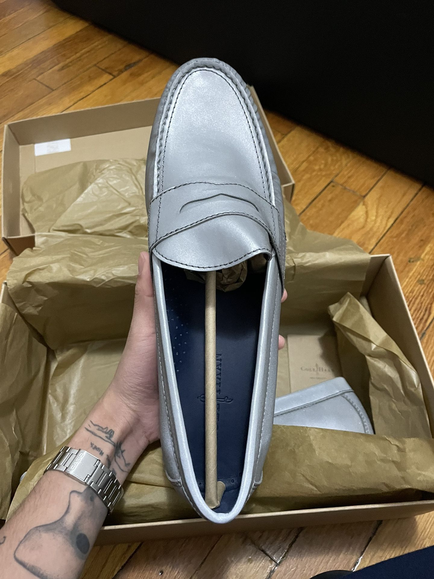 Cole Haan Air Monroe.Penny Silver RFLTV Cole Haan Shoes Mens 9M Silver Reflective Air | Mercari main image 2