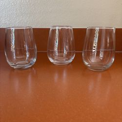 Three Stemless Wine Glasses