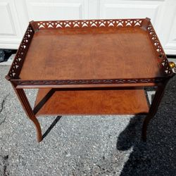 Antique Walnut Two Tiered Side Or Coffee Table