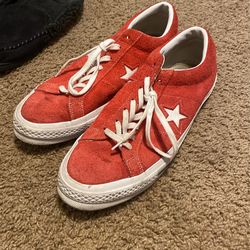 Red Suede Converse Size 11.5