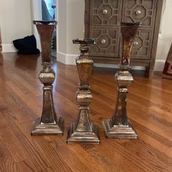 3 Glass Candlesticks From Z-galleries 
