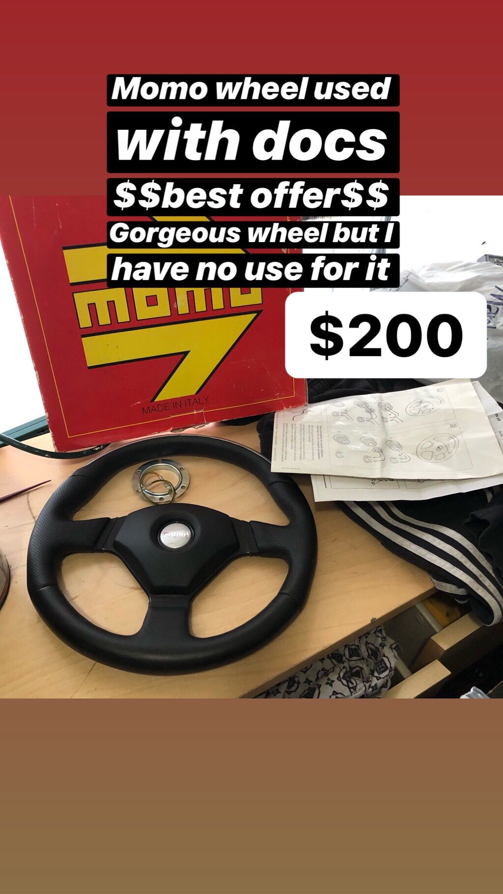 $200 momo steering wheel very nice